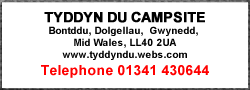 Tyddyn Du Campsite near Dolgellau, Wales